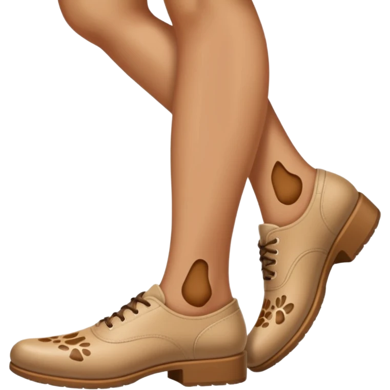 a shoe with a foot inside, stepping and showing a clear shoe print below. and leg







 emoji