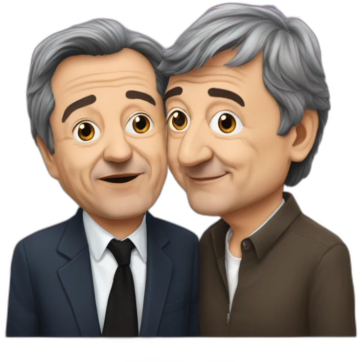 Jean luc mélanchon kiss Eric zemmour emoji