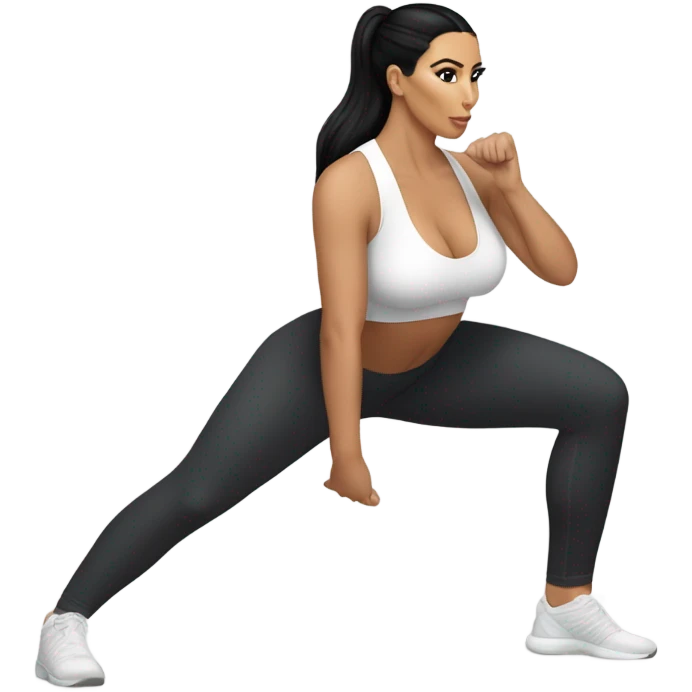 Kim K full squat in yoga pants emoji