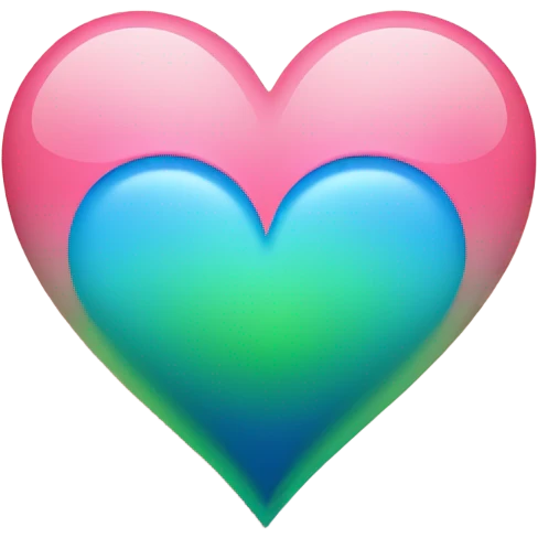 Green and blue ombré heart  emoji