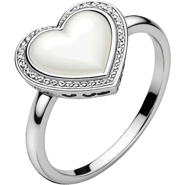 Pandora ring white heart emoji