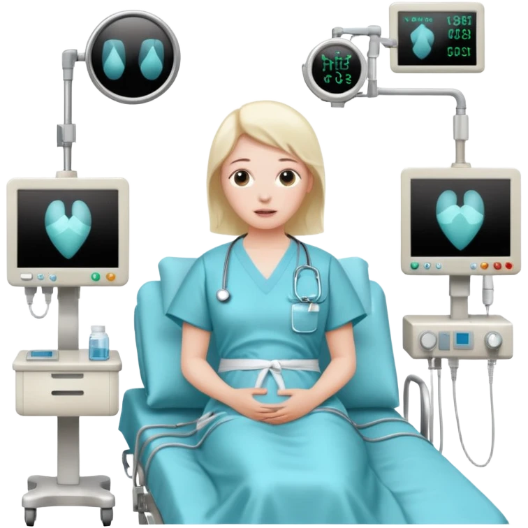 a patient waking up before a surgery, with monitors etc emoji