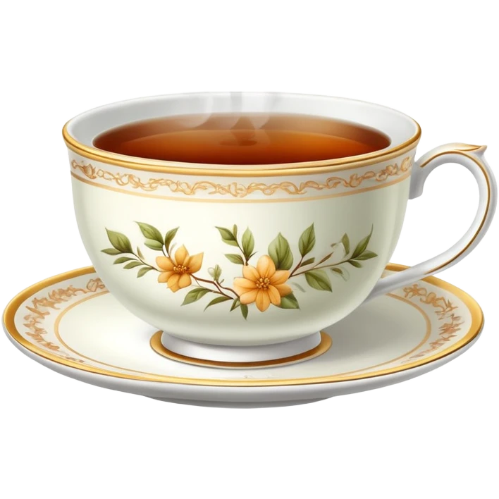 teacup with tea and steam emoji