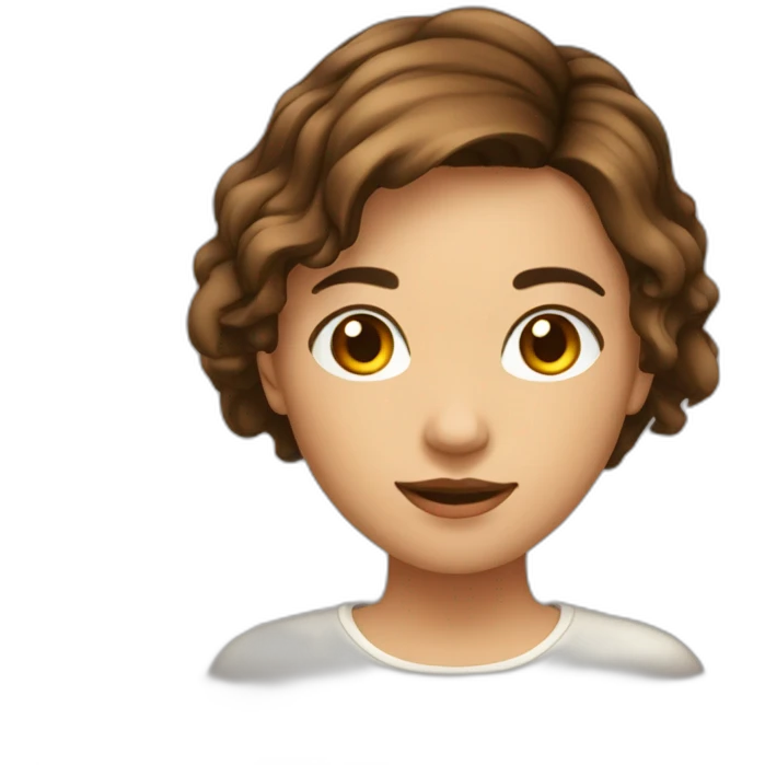 fille cheveux court brun emoji