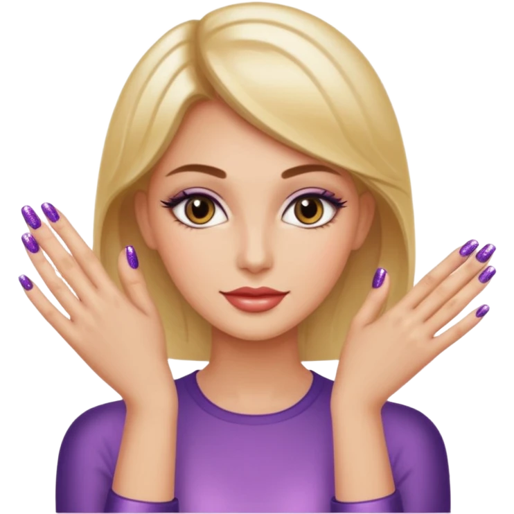 Manicure shimmer nail woman emoji