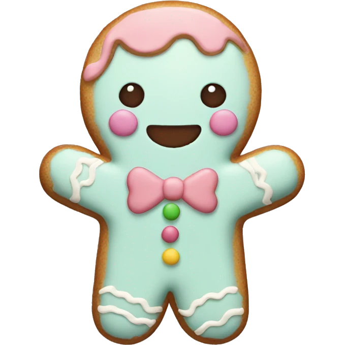 Pastel gingerbread man emoji