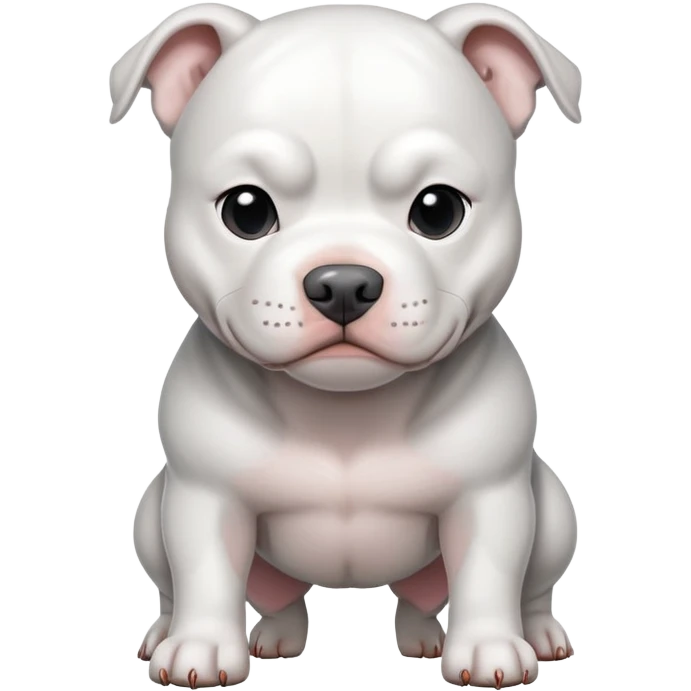 White pitbull with grey patch emoji