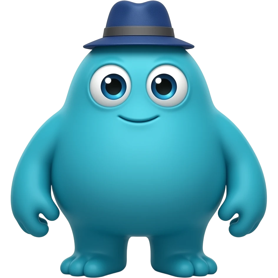blue hat monster emoji