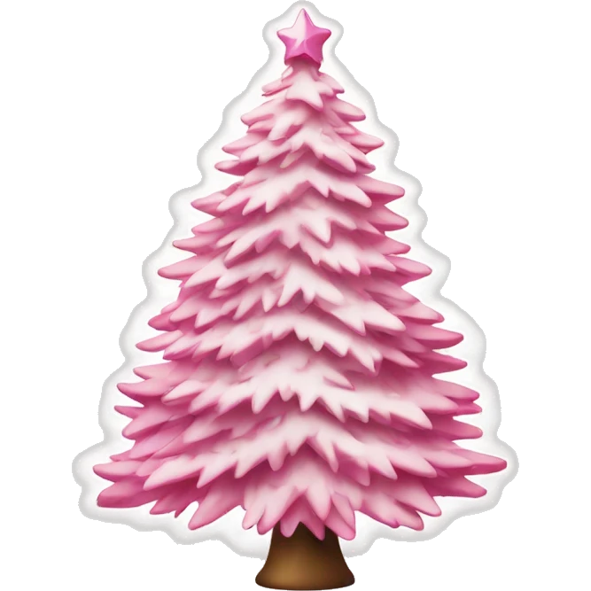 pink and white christmas tree emoji