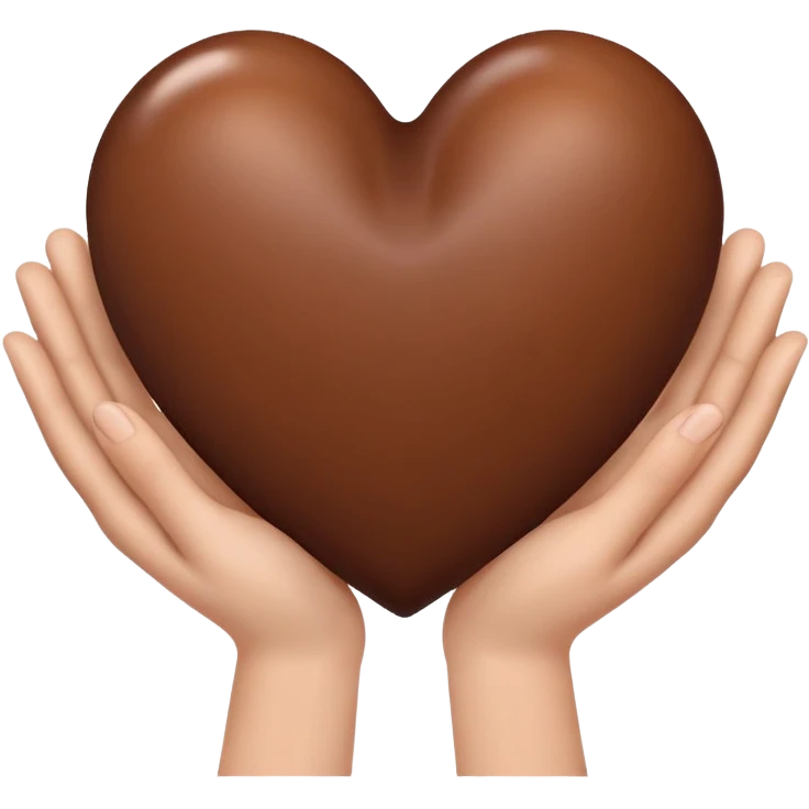 hands inside a brown heart emoji
