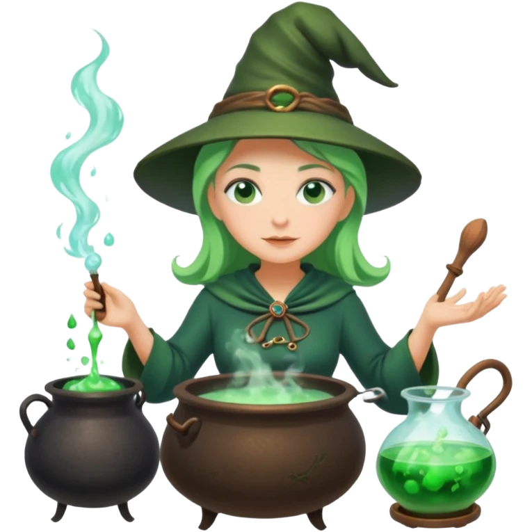 green witch cooking potion emoji