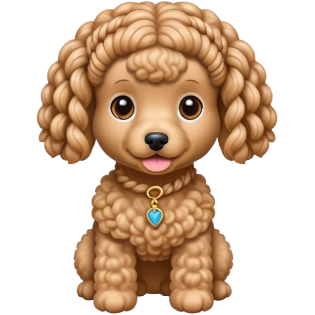 Miniature poodle with braids on its head emoji