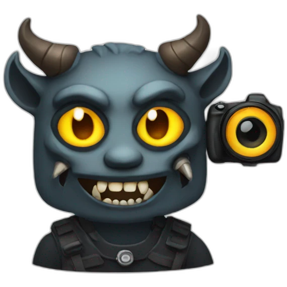 demon with camera emoji