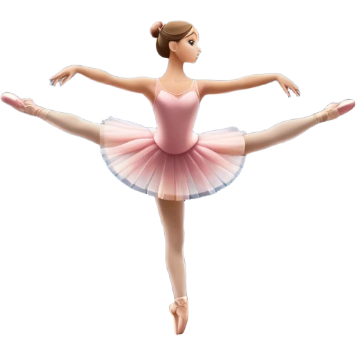 Icon for Ballet: a theater stage with silhouette of a ballerina in an elegant pose, surrounded by spotlight and stage lights. The icon should convey the grace and beauty of ballet, with focus on the dancer and the dramatic lighting. Transparent background. emoji