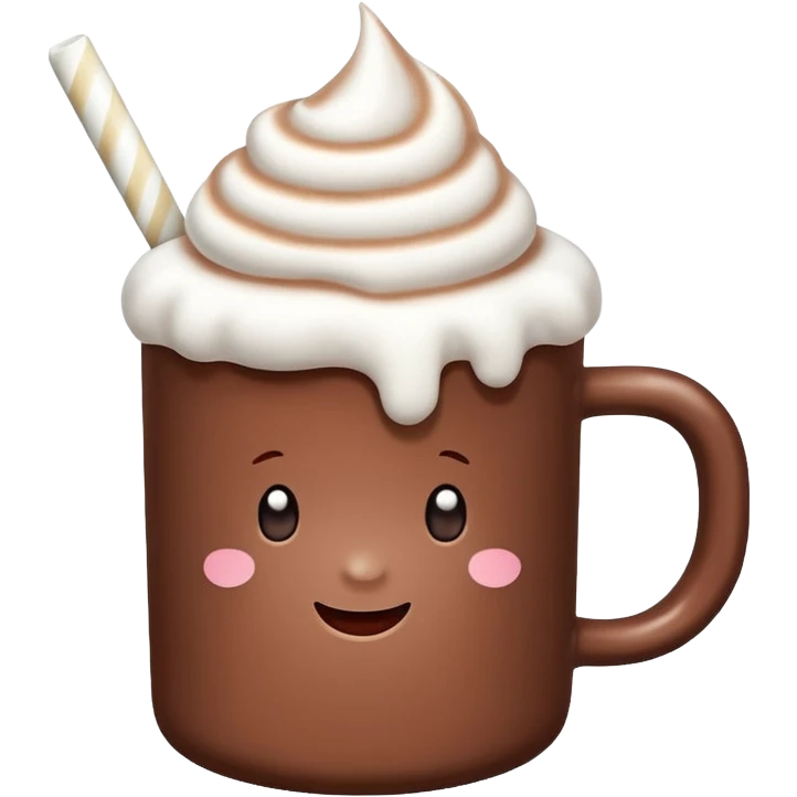 hot chocolate with marshmallow emoji
