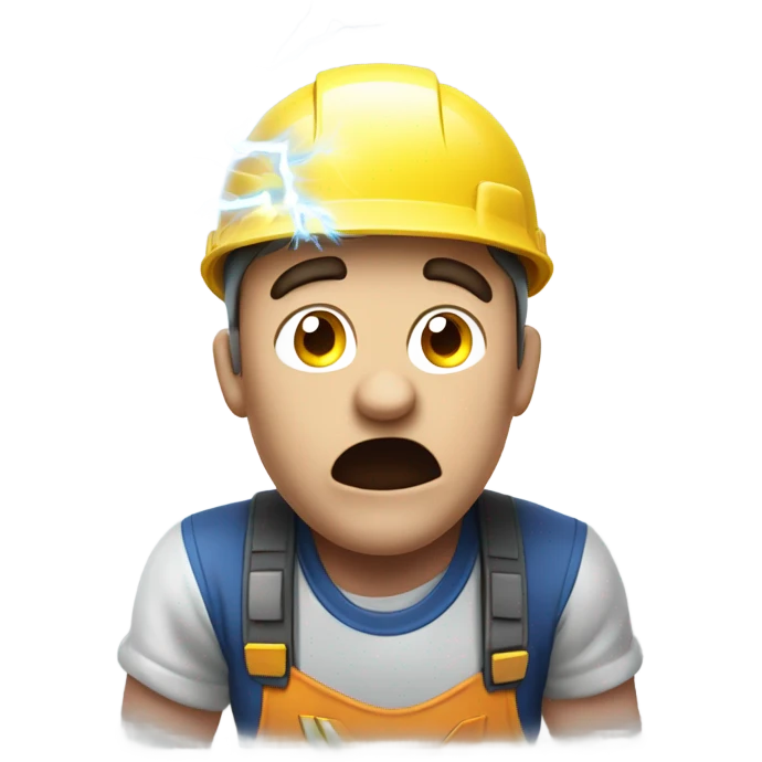Electrician getting zapped by electricity emoji