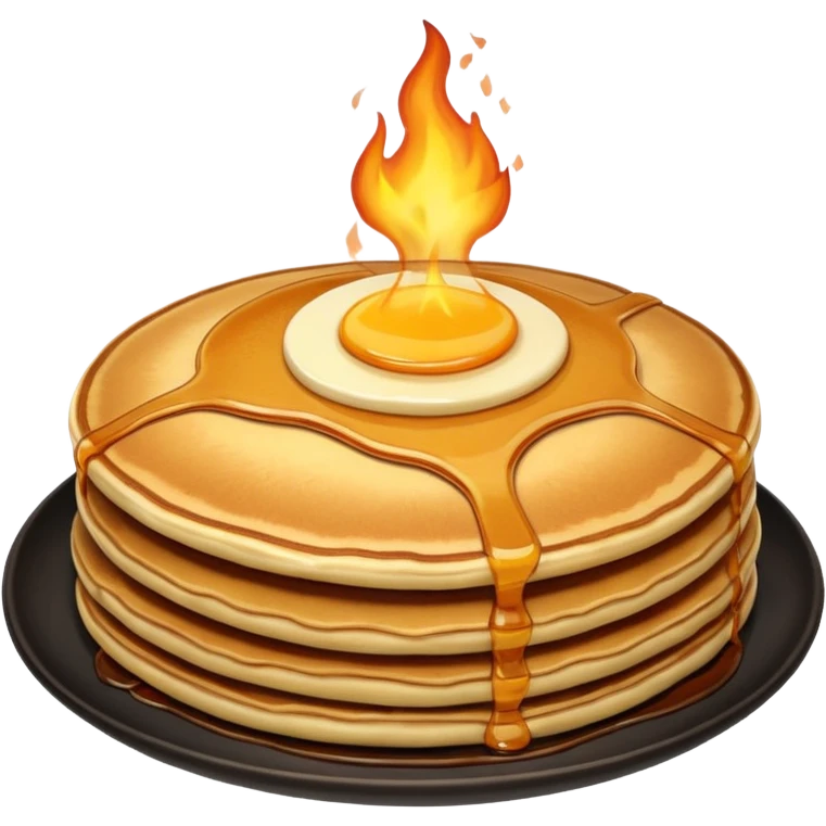 pancake on fire emoji