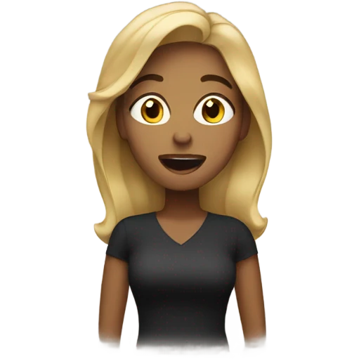Dark blond woman singing  emoji