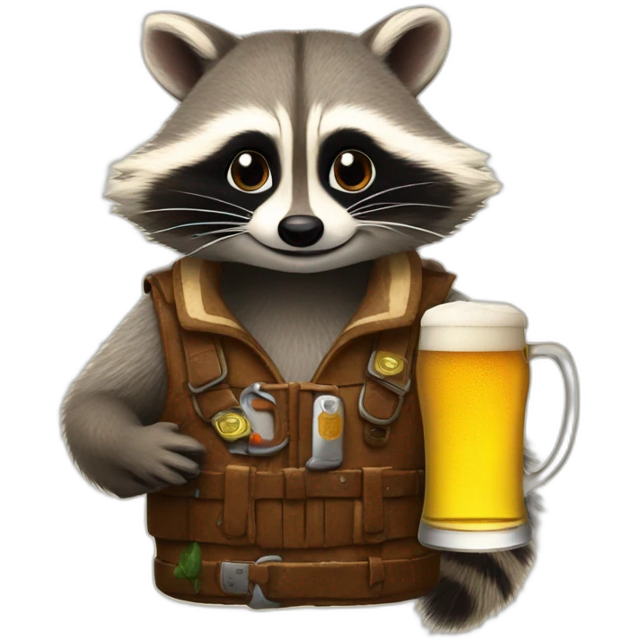 Two Raccoon in the Paulanergarten (Raccoon with Paulaner Beer) emoji