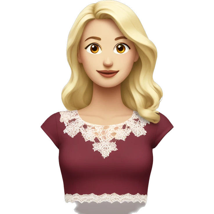 Burgundy top with lace emoji