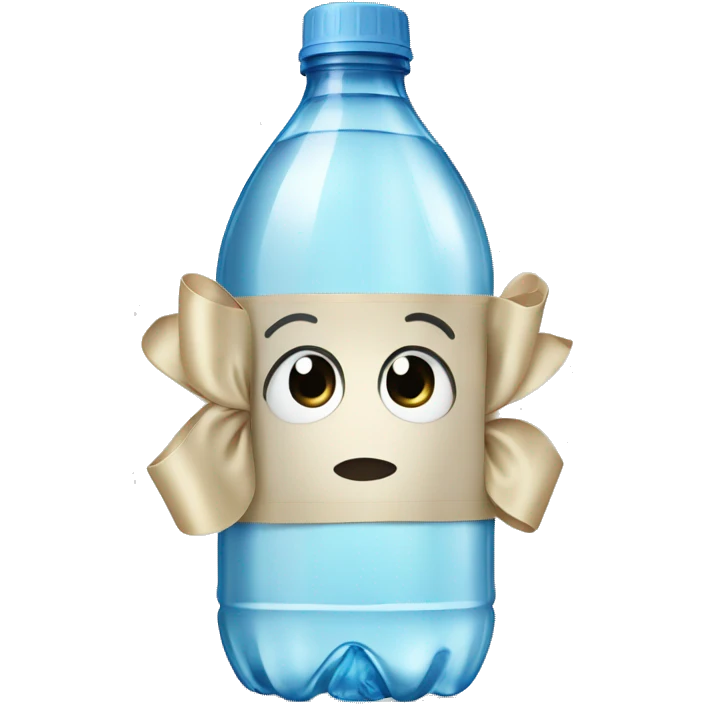Bottle of water with a bow emoji
