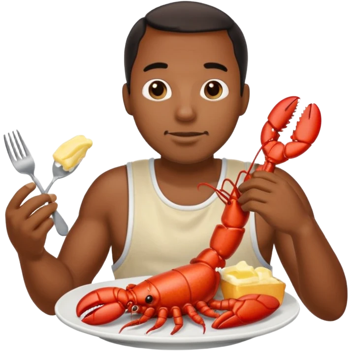 Lobster eating a black man emoji