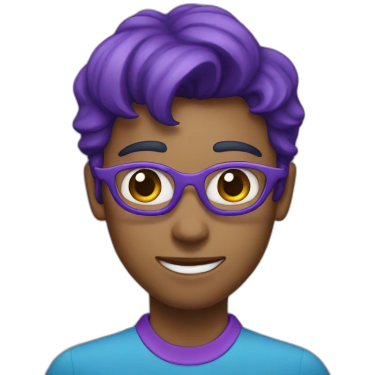 blue and purple heart emoji
