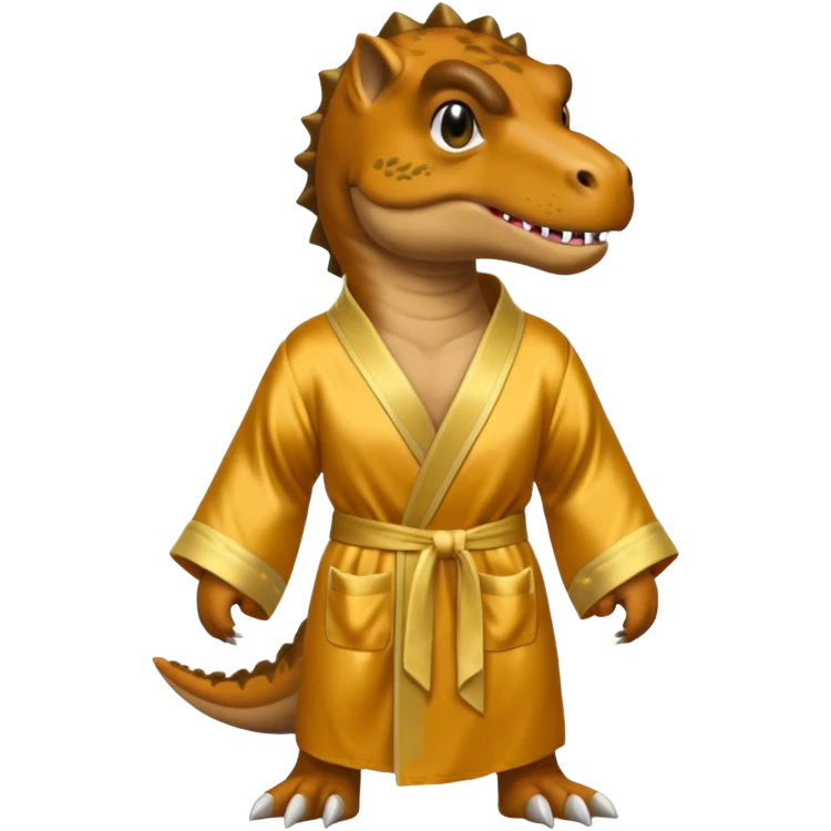 T. rex boxer wearing a robe emoji