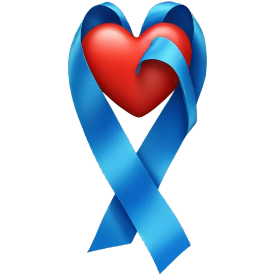 Heart with blue ribbon emoji
