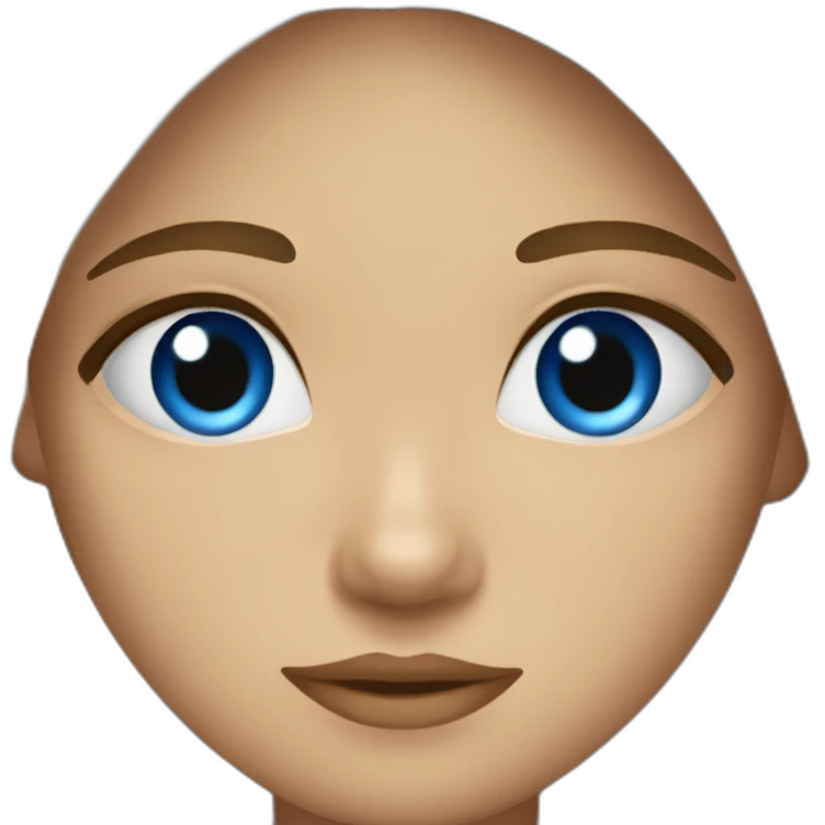 fille chatain aux yeux bleus  emoji