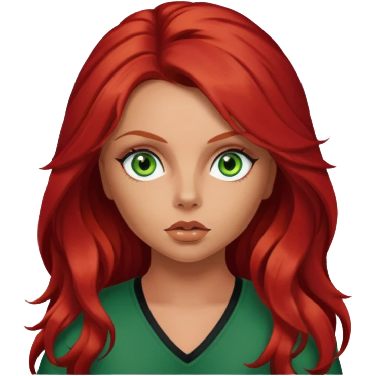 Jesy Nelson green eyes, red long hair emoji