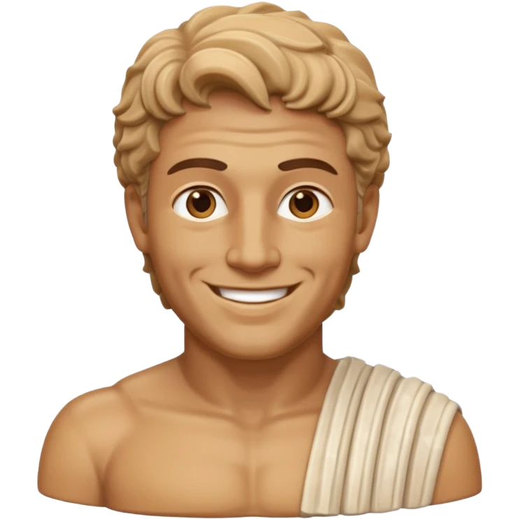 fais une statue grecque homme avec un minimum de sourire emoji