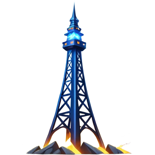 Lightning with tower emoji