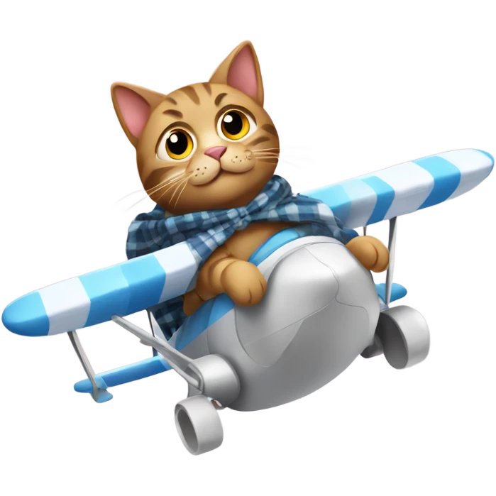 cat wearing a flannel while flying  emoji