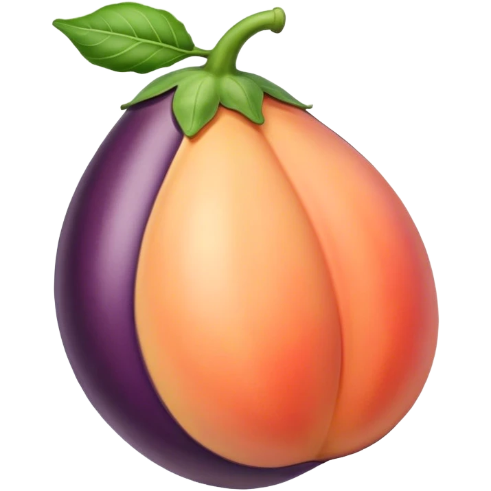 eggplant in a peach emoji