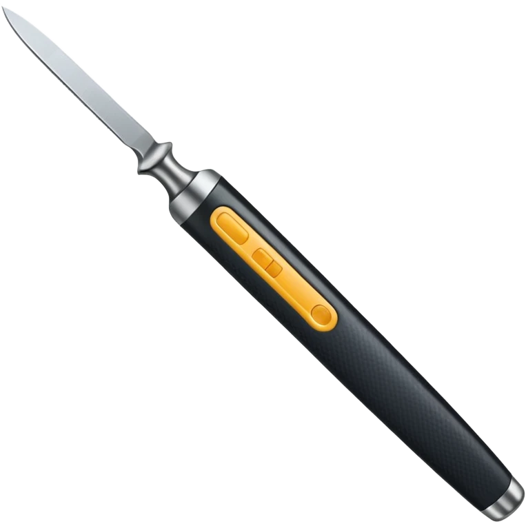 A highly detailed, realistic surgical scalpel with a polished stainless steel blade and a textured grip.

 emoji