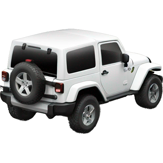 White Jeep Wrangler Rubicon with roof off emoji
