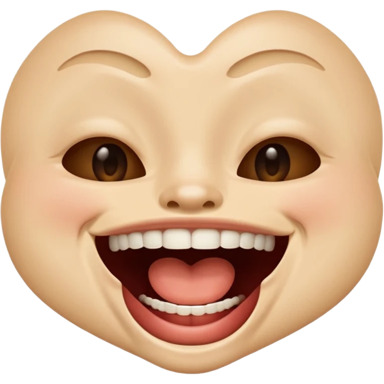 Mouth over mouth while laughing  emoji