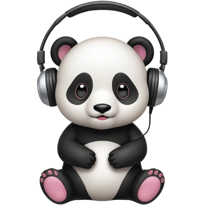 baby panda with headphone emoji