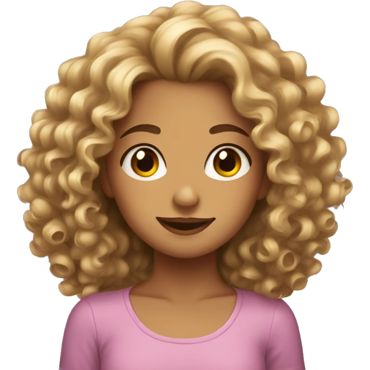 Pretty girl has a curly hair  emoji