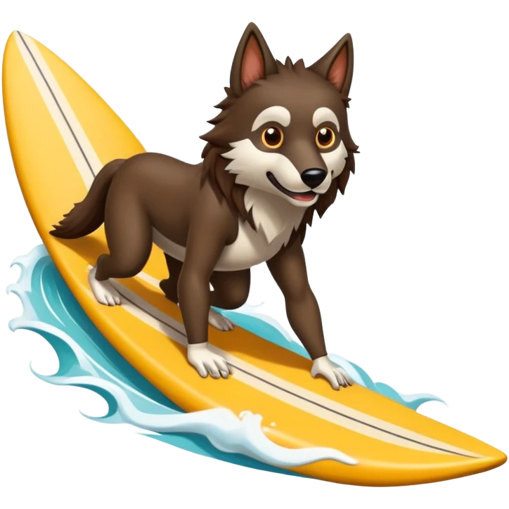 Lobo ensina de uma prancha  emoji