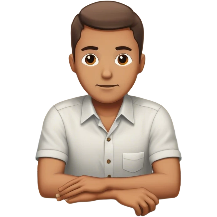 man sitting at bar counter emoji