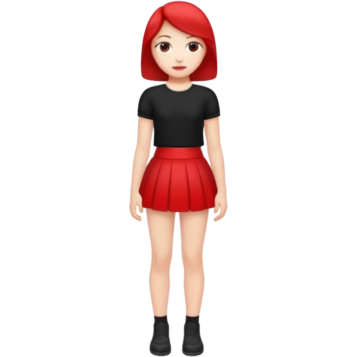 mini black red  skirt emoji