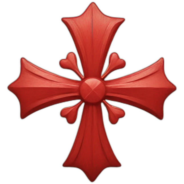 Maltese cross, red color emoji
