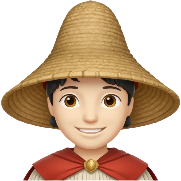ancient roman conical hat, white, half body emoji