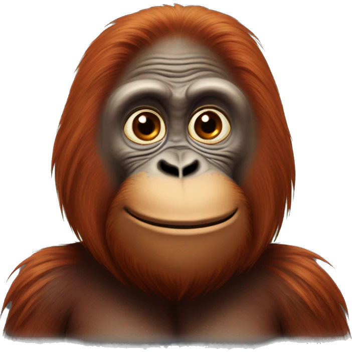 Şad orangutan emoji