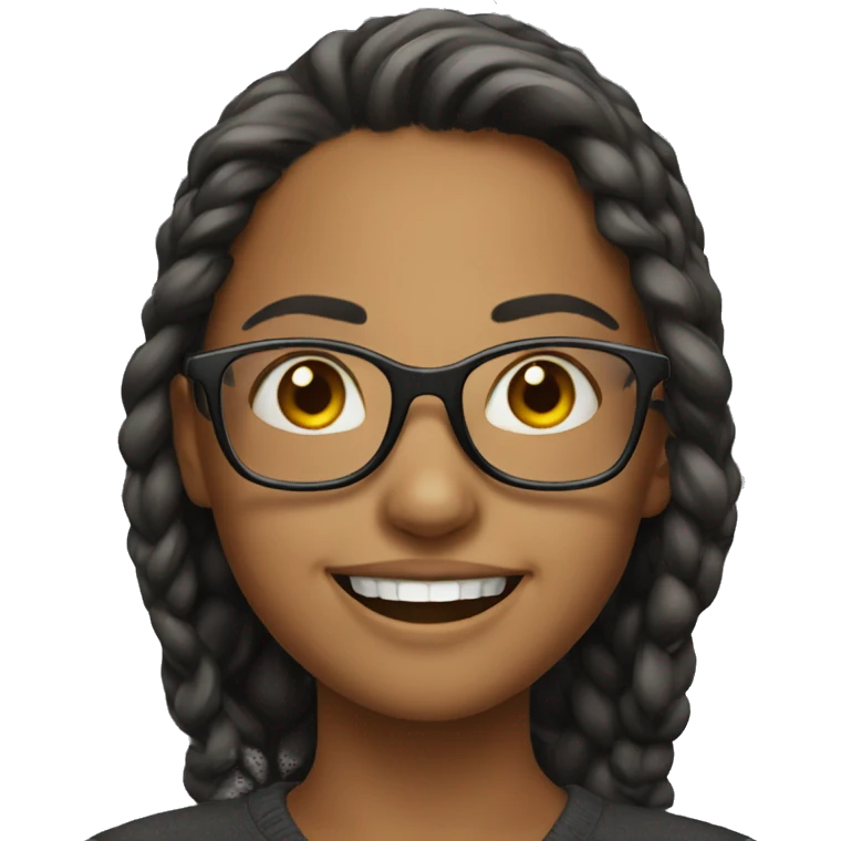 smiling girl with glasses  emoji