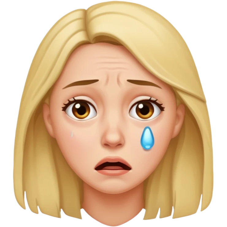 A realistic waist-up portrait of a frightened woman emoji