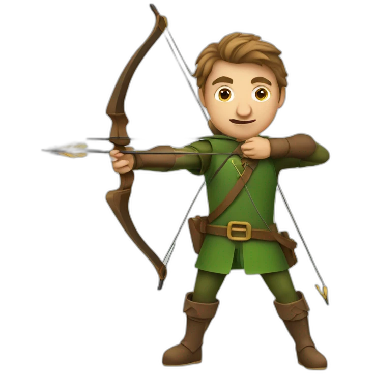Robin Hood shooting bow and arrow emoji