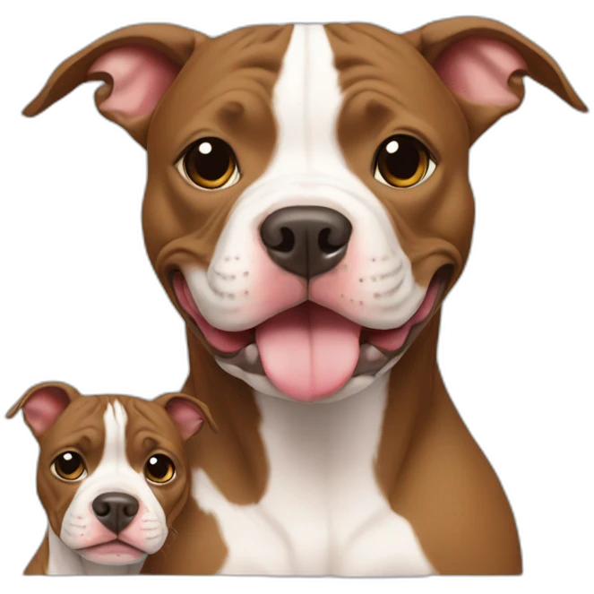 Pitbull with baby emoji